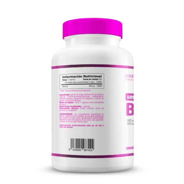 Biotyna 500μg - 100 kapsułek Smart Supplements