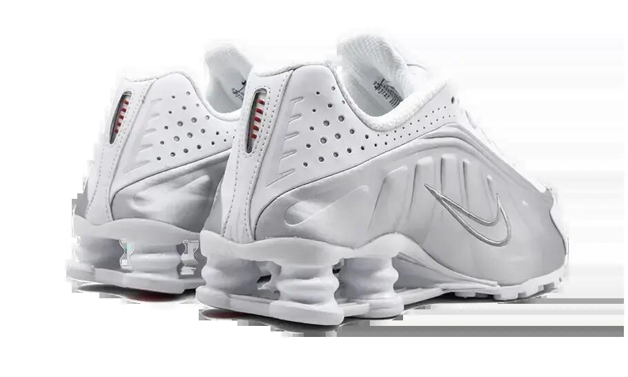 Nike Shox R4 White Metallic Donna 3/4