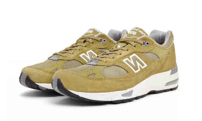 Chaussures - casual - homme - 991 made in uk - green moss/white 2/3