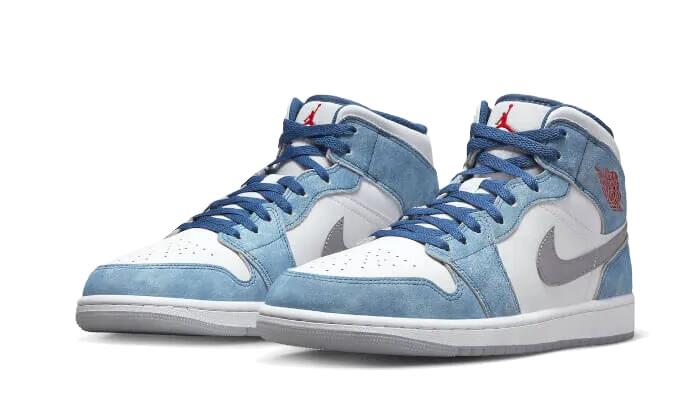 Air Jordan 1 Mid French Blue Fire Red (GS) 2/3