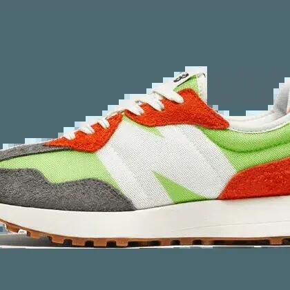 Men - Running - Shoes - Lightweight, breathable - 327 Energy - Lime/Red-Grey