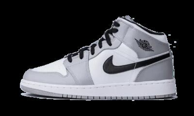 Schoenen - basketbal - unisex - air jordan 1 mid - mid, leer, light smoke grey