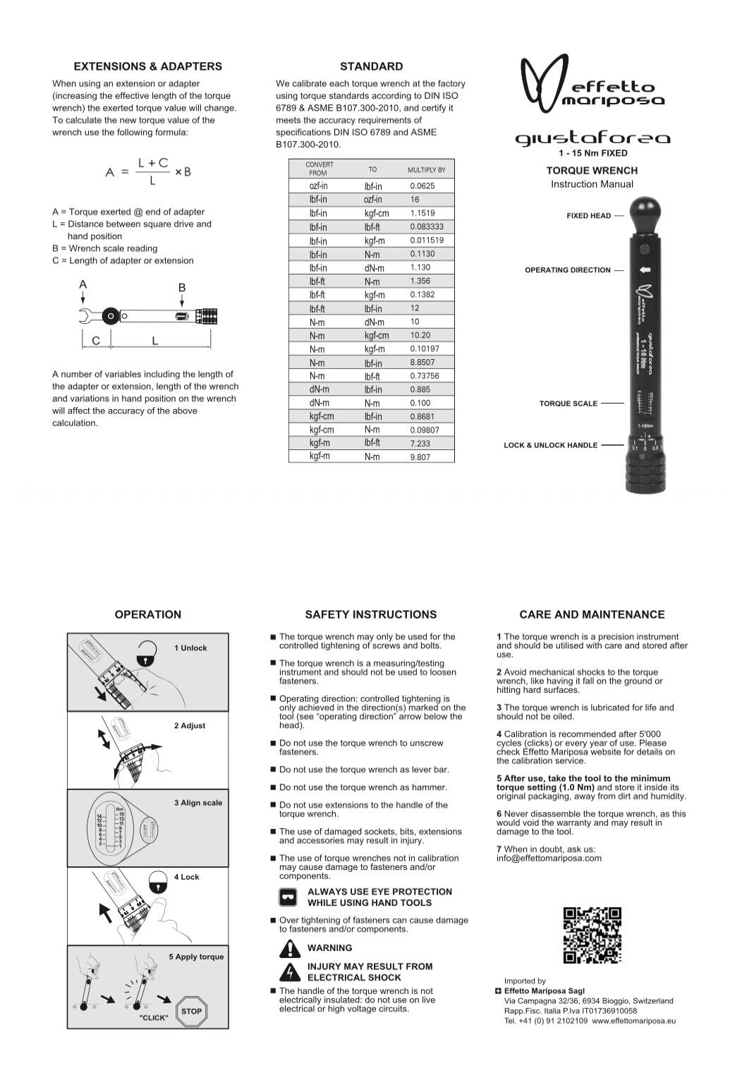 GIUSTAFORZA 1-15 Fixed – CLÉ DYNAMOMÉTRIQUE 5/5
