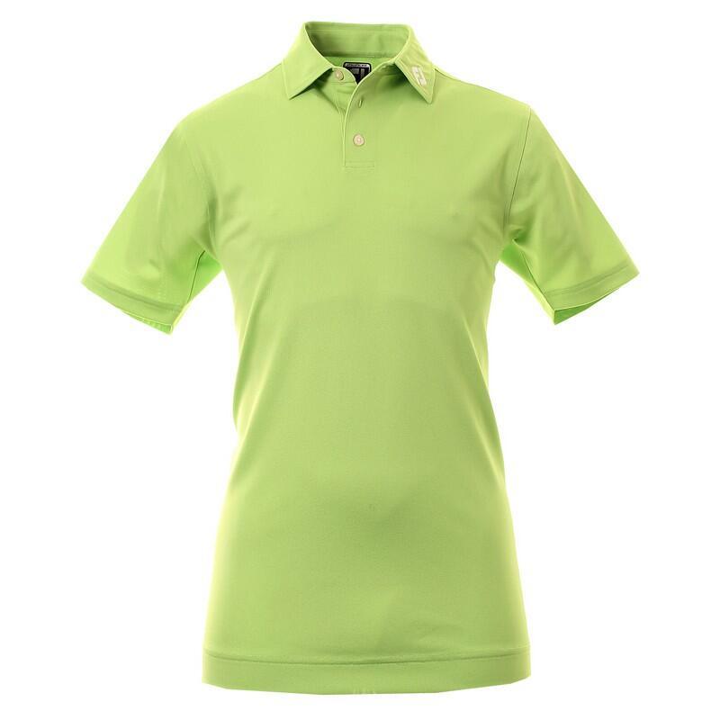 Polo da golf da uomo Footjoy Stretch Pique tinta unita, verde lime 3/4