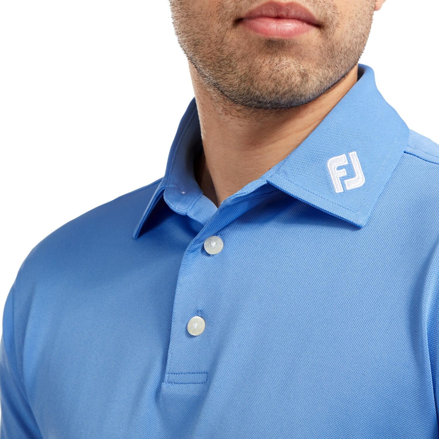 Polo Golf Footjoy Stretch Pique Solid Hombre Azul 3/5