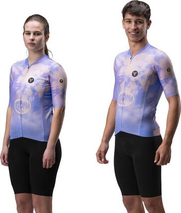Maillot Manches Courtes Edition Limitée Unisexe Lebram Izoard Aéro Violet Bleu 2