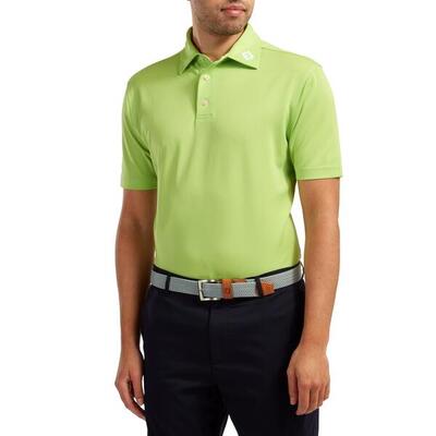 Polo da golf da uomo Footjoy Stretch Pique tinta unita verde lime