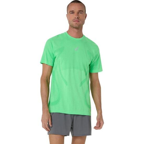 T Shirts Overhemden Heren - ASICS Road Seamless SS Top - VitalGreen/ Iluminate