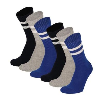 Apollo (sports) - sportsokken kinderen - multi blauw - maat 27/30 - 6-pack -