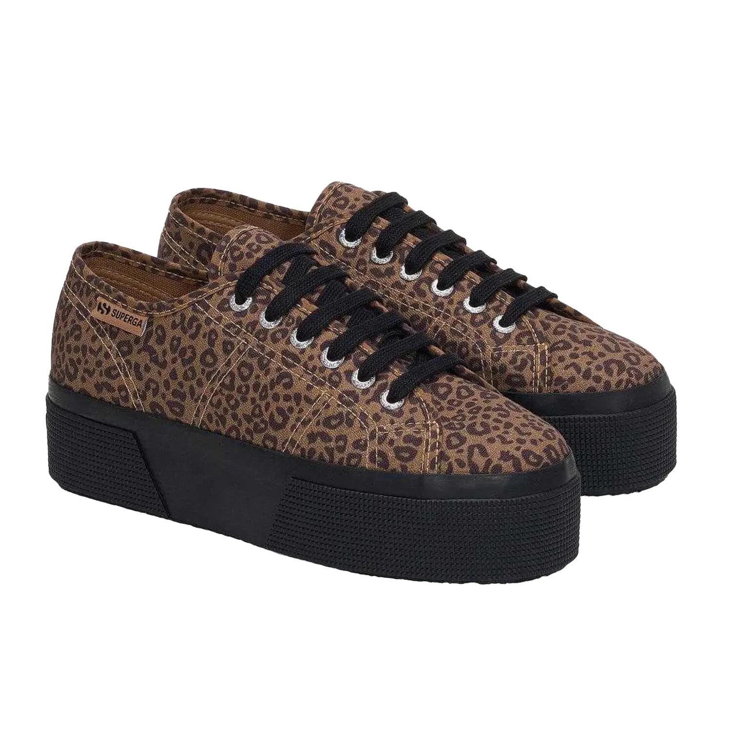Superga Womens/Ladies 3790 Leggera Leopard Print Platform Trainers