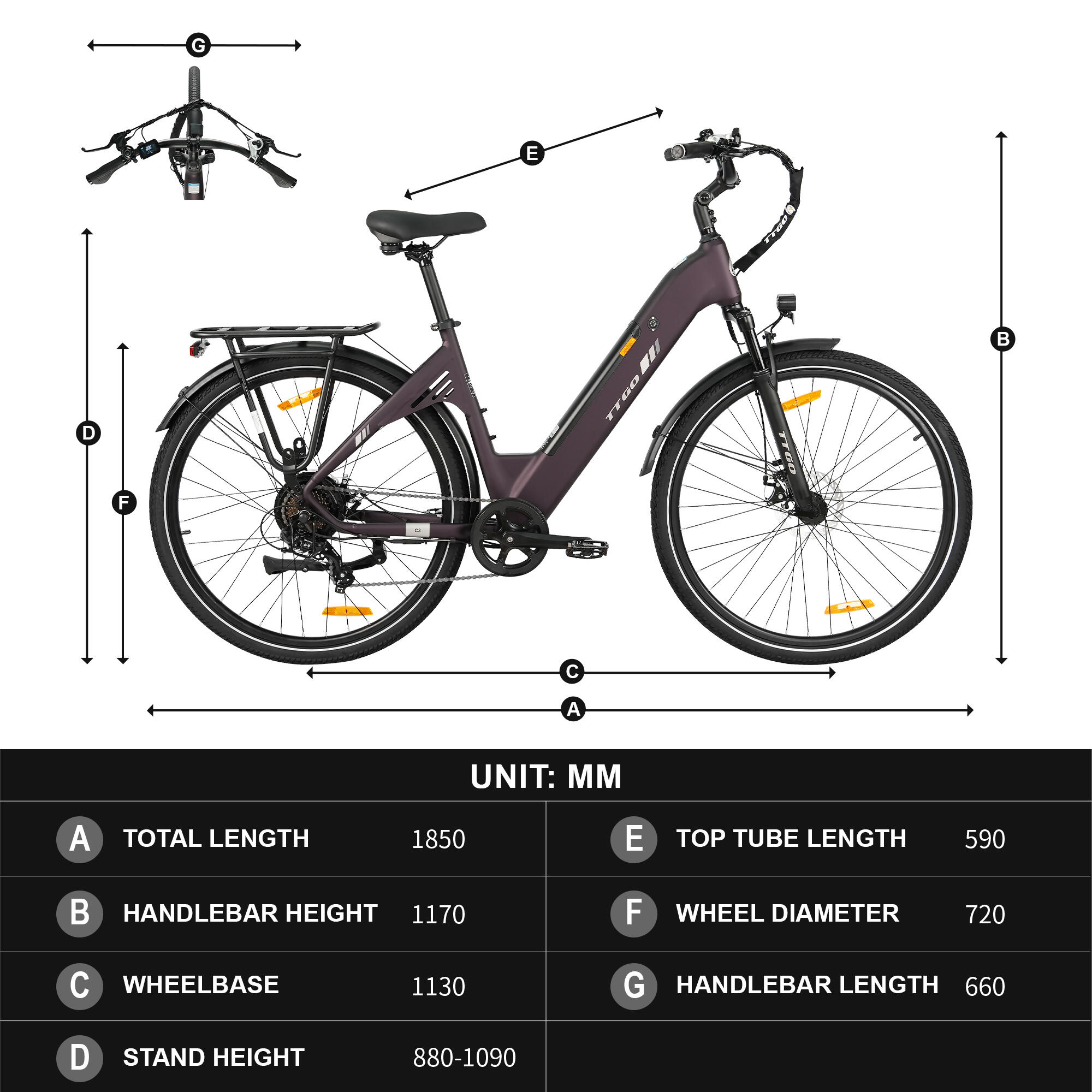 Homem/Mulher 2026 C3SE 120km 28" 7v E-bike branco 6/8