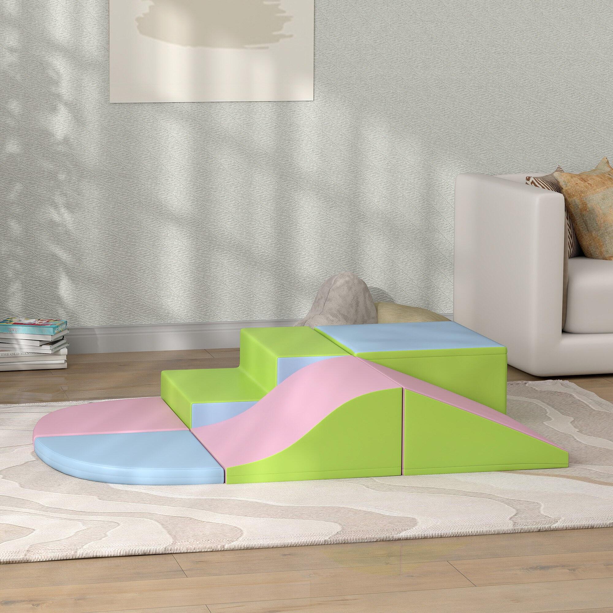 Bloques de Espuma HOMCOM 150x100x24 cm Rosa claro, Verde claro, Azul hielo 2/8