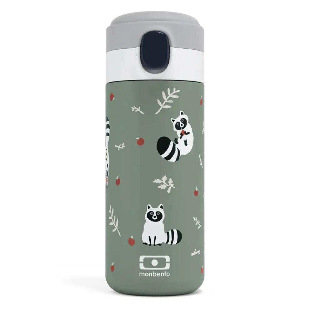 Monbento Mb Pop Insulated Bottle 360 ml - Raccoon, Green Natural