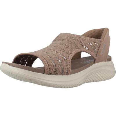 Platte sandalen dames skechers bruin