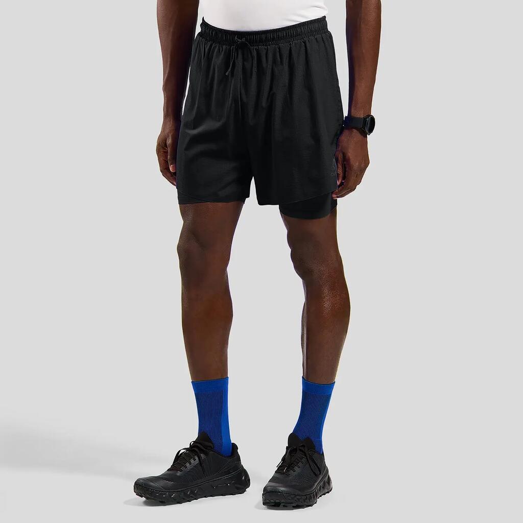 Odlo Zeroweight 5" 2-in-1 Men's Running Shorts, Black