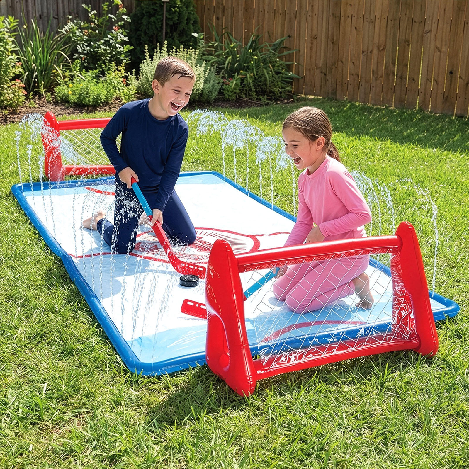 Ventriglisse Slip N Slide Hockey - Set avec 2 Buts & Crosses - Jardin 5/7