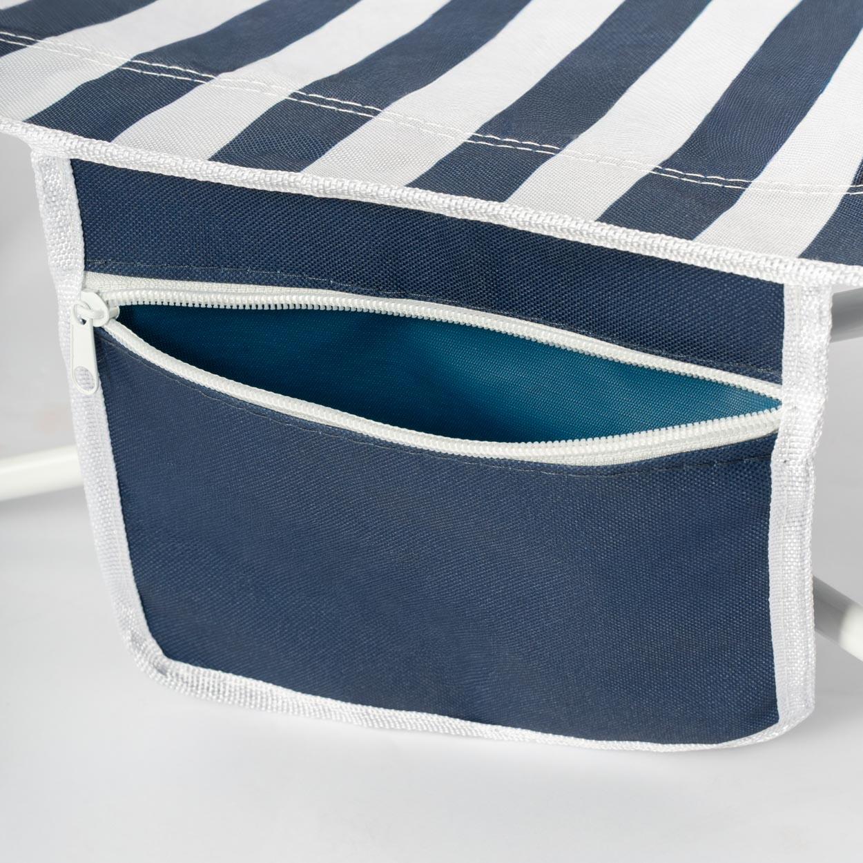 Flamingueo silla playa ligera acolchada acero poliéster azul 3/3