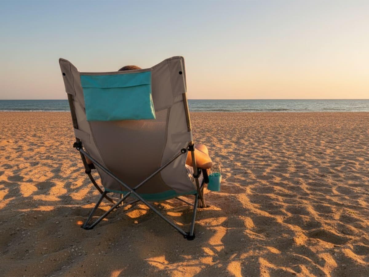 Chaise de camping Beach - Pliable - Max. 136 kg - Sac de Transport 3/7