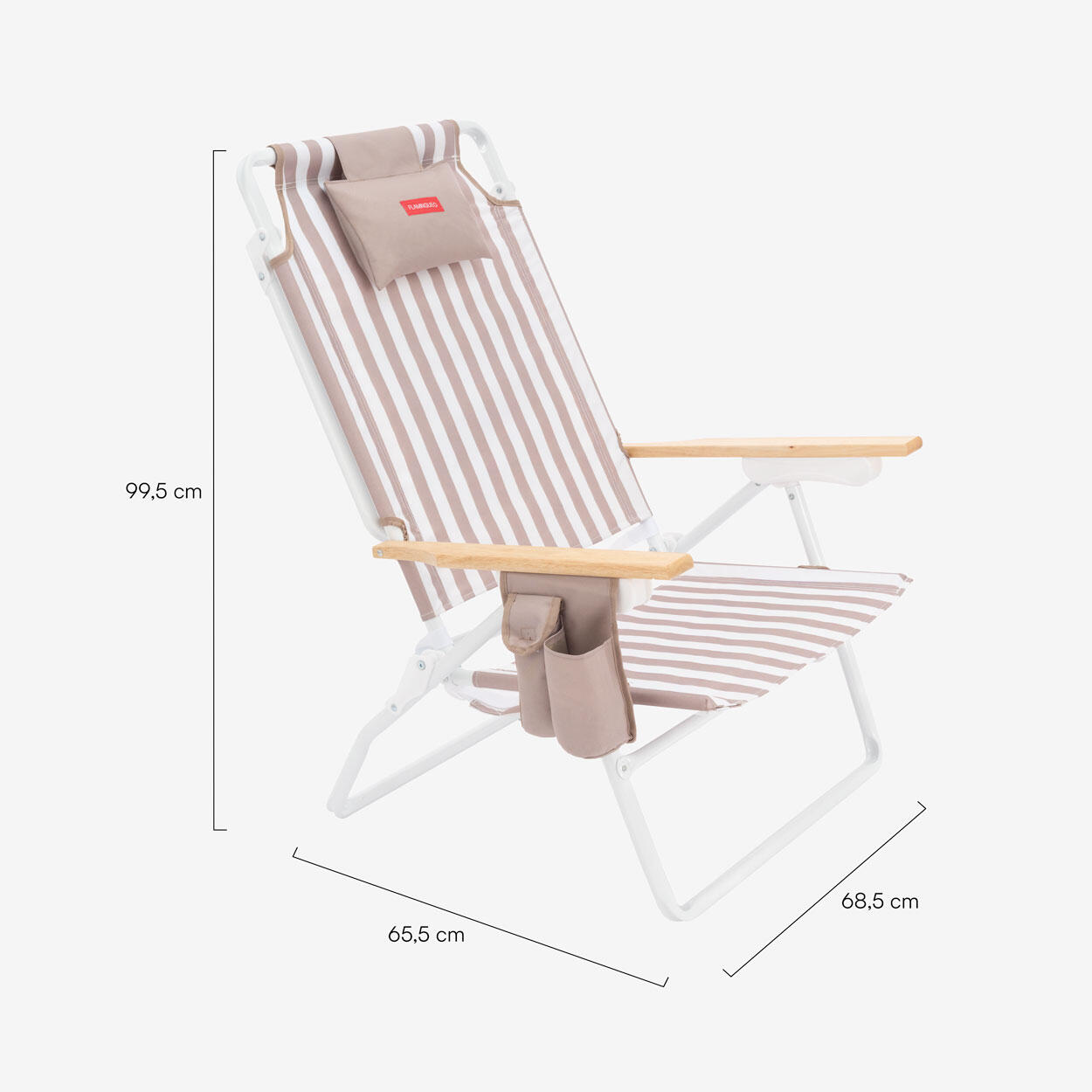 Flamingueo silla playa reclinable 5 posiciones aluminio beige 5/5