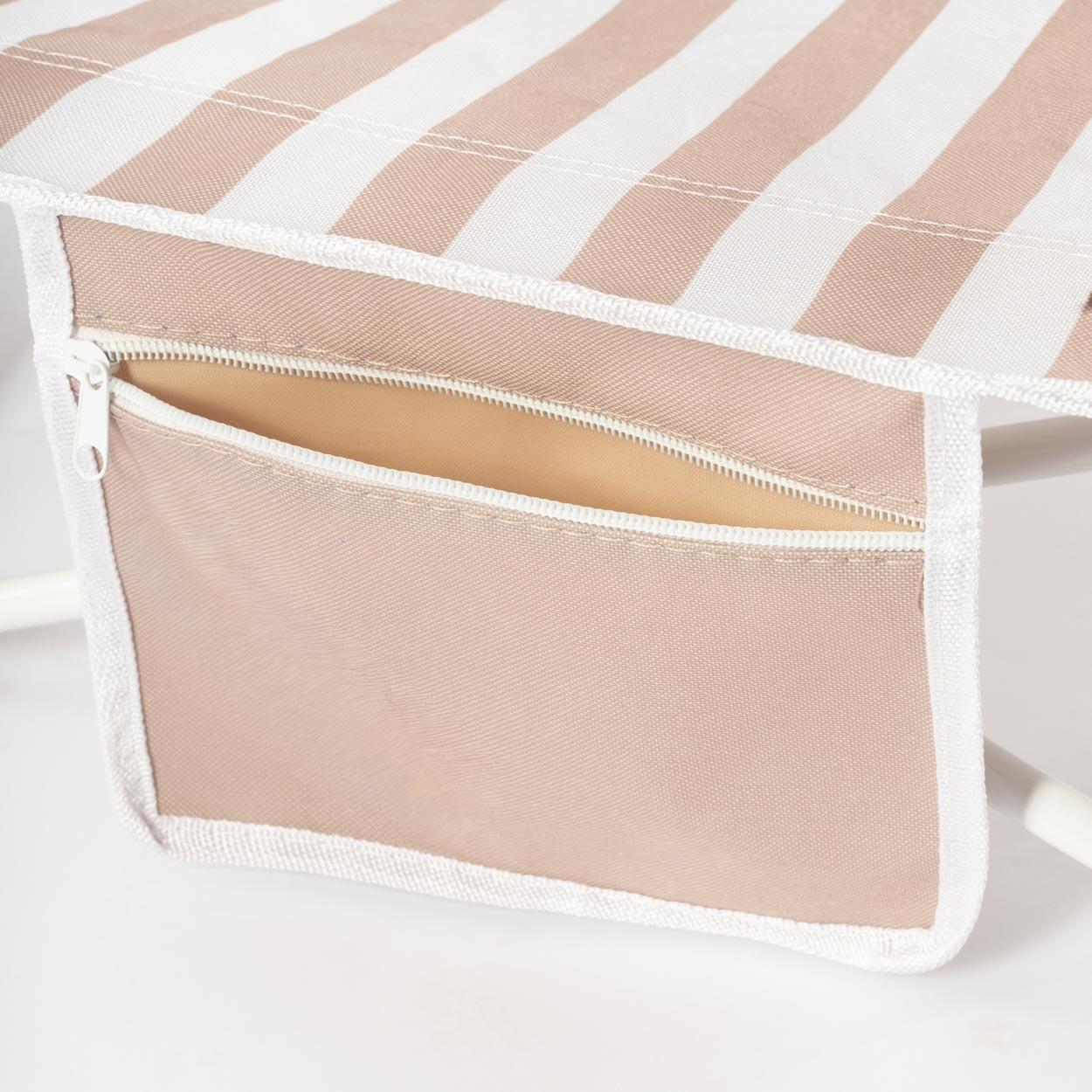 Flamingueo silla playa ligera acolchada acero poliéster beige 2/3