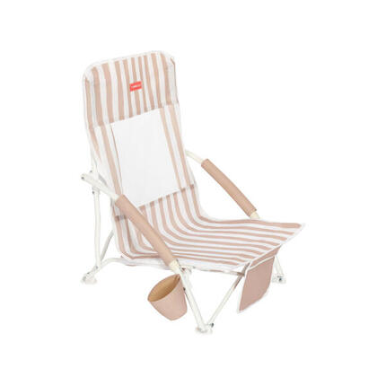 Flamingueo chaise de plage légère rembourrée acier polyester beige