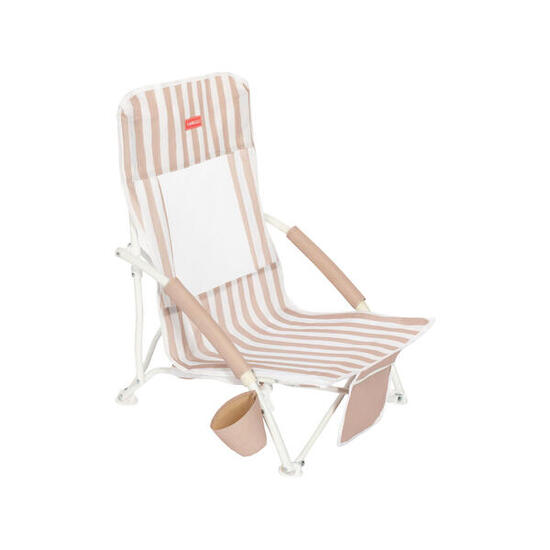 Flamingueo chaise de plage légère rembourrée acier polyester beige
