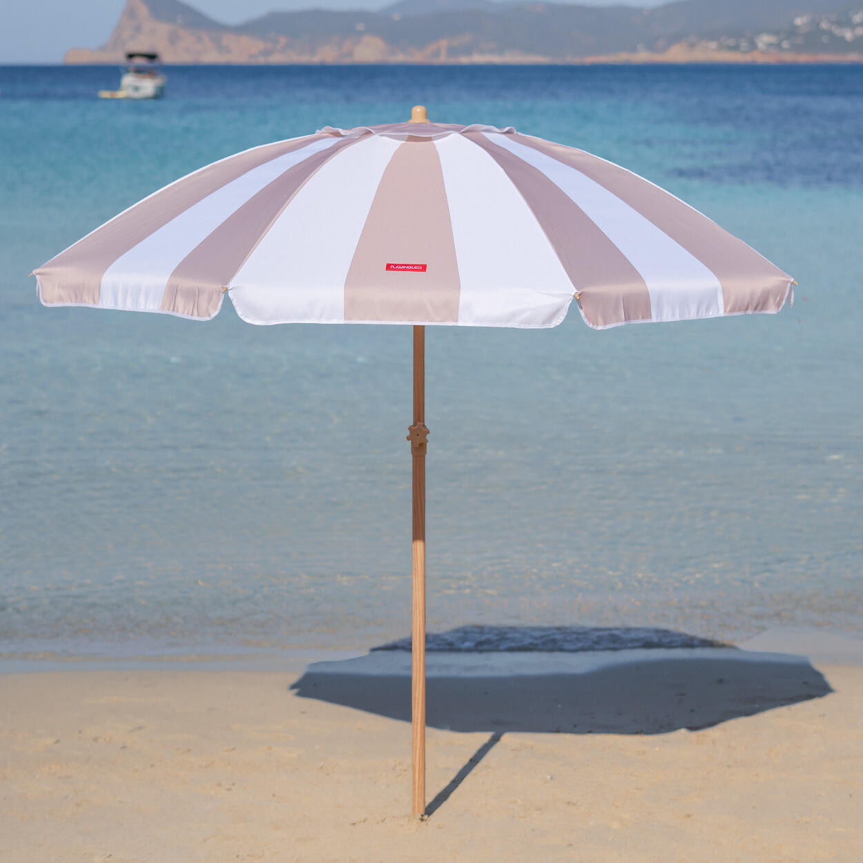Flamingueo parasol plage inclinable upf50+ polyester beige 2/7