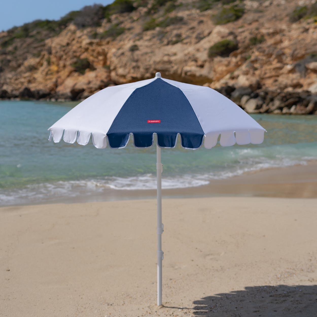 Flamingueo sombrilla playa inclinable upf50+ poliéster azul 2/7