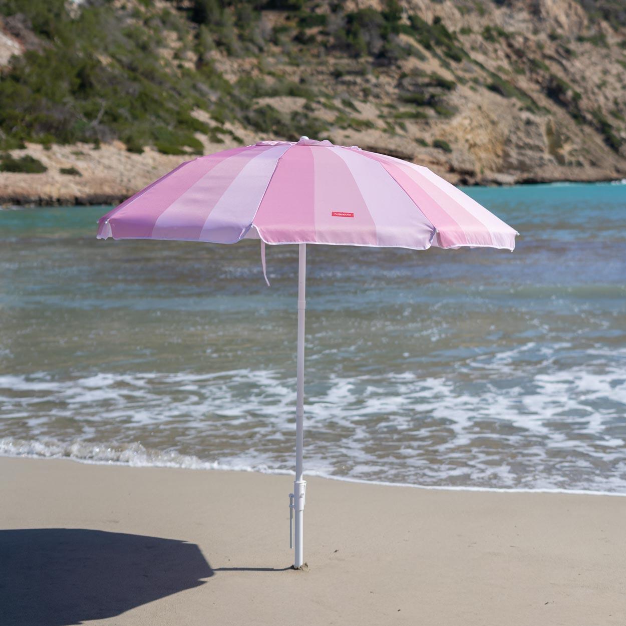 Flamingueo sombrilla playa inclinable upf50+ poliéster rosa 2/7