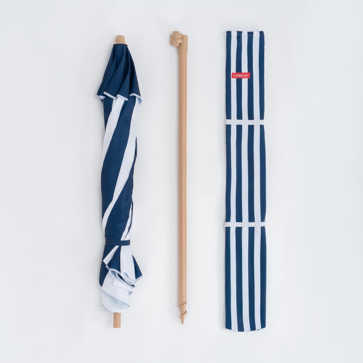 Flamingueo parasol plage inclinable upf50+ polyester bleu 7/7