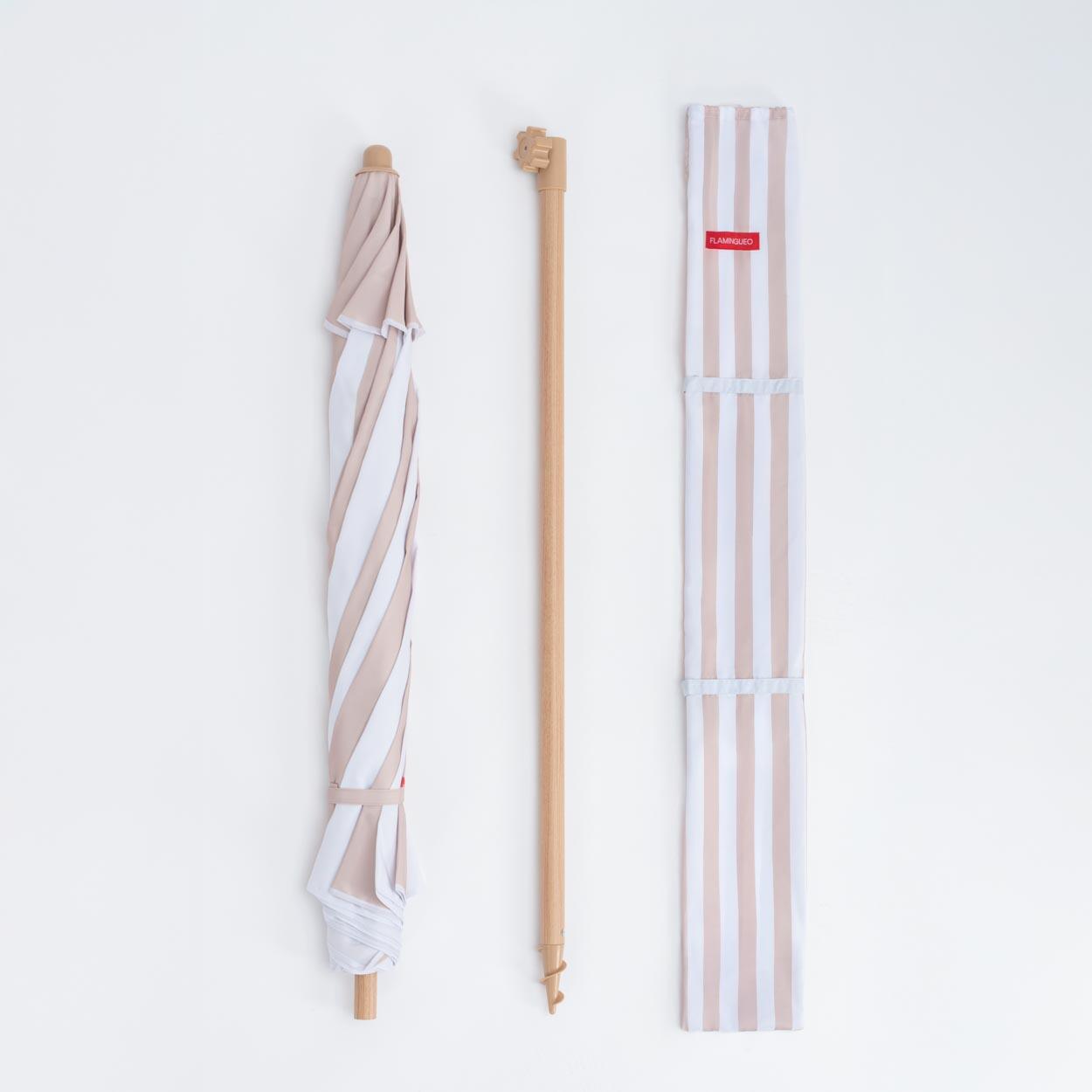 Flamingueo parasol plage inclinable upf50+ polyester beige 7/7