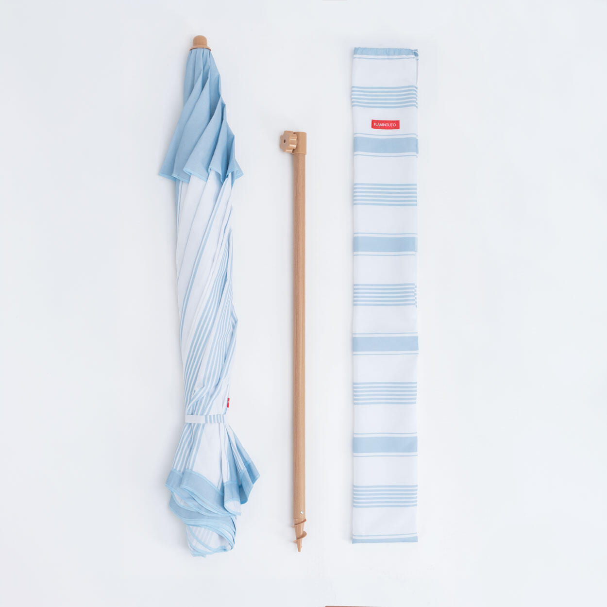 Flamingueo parasol plage inclinable upf50+ polyester bleu 7/7