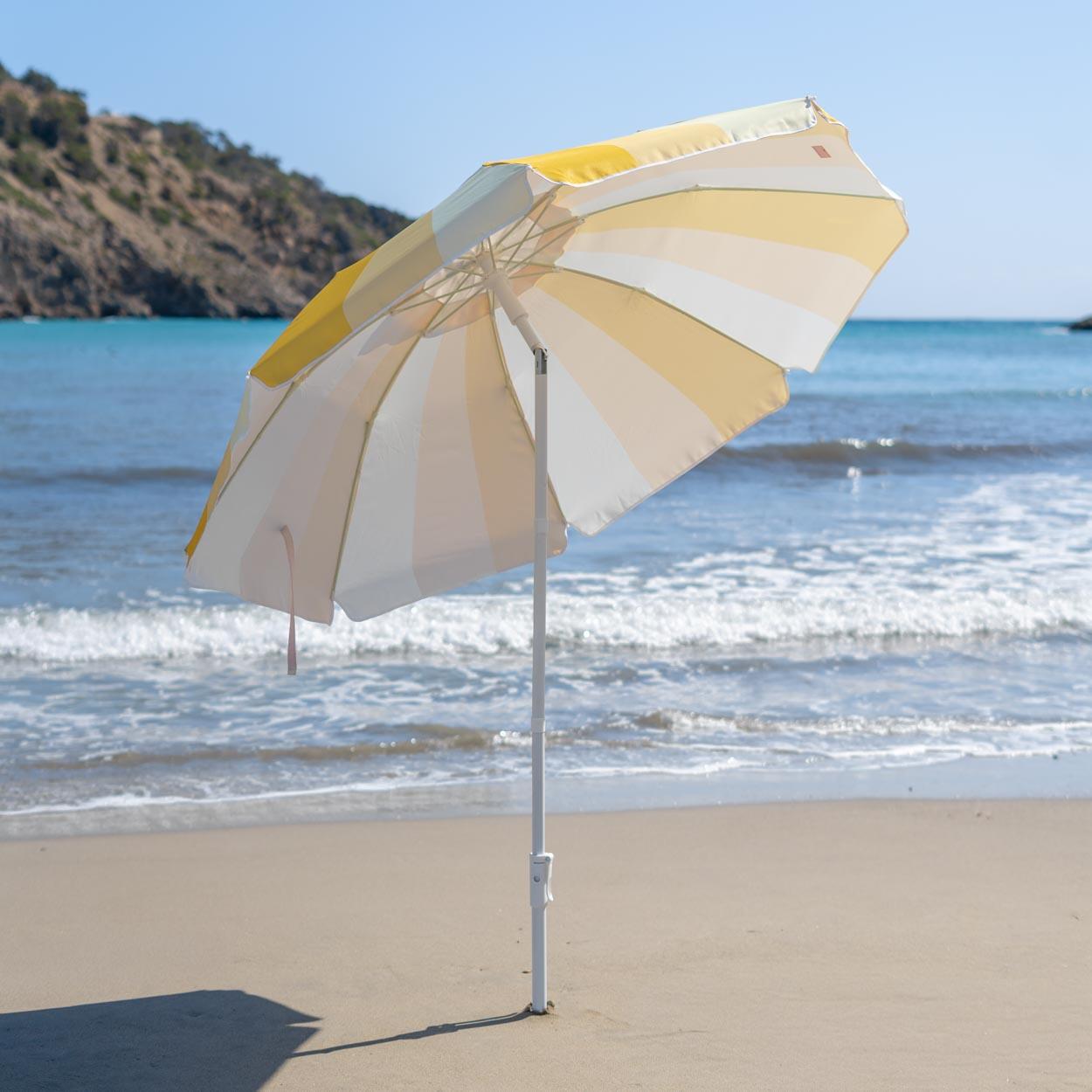 Flamingueo sombrilla playa inclinable upf50+ poliéster amarillo 5/7