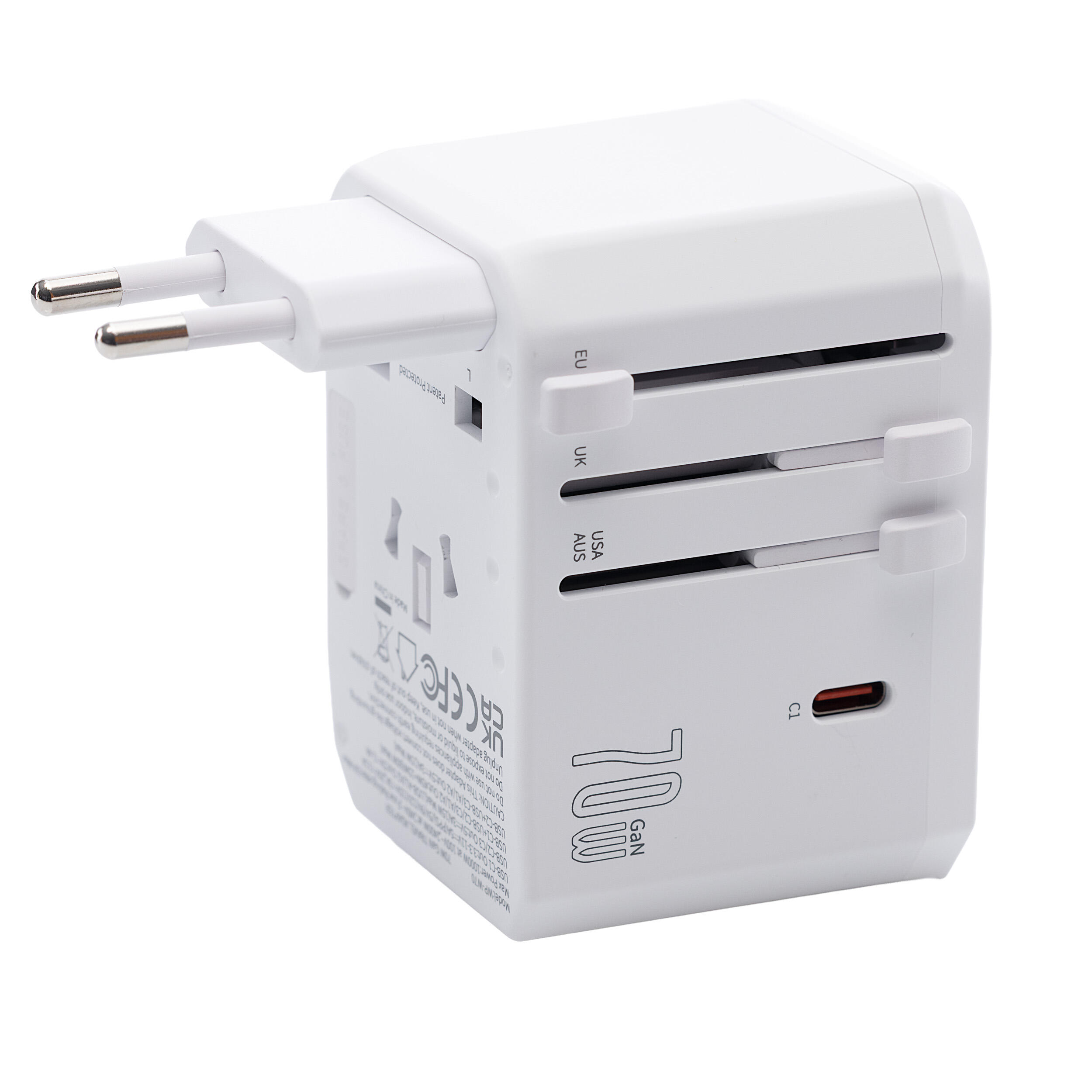 Travelnet Adaptateur de voyage universel 70W – 3x USB-C & 2x USB-A 5/7