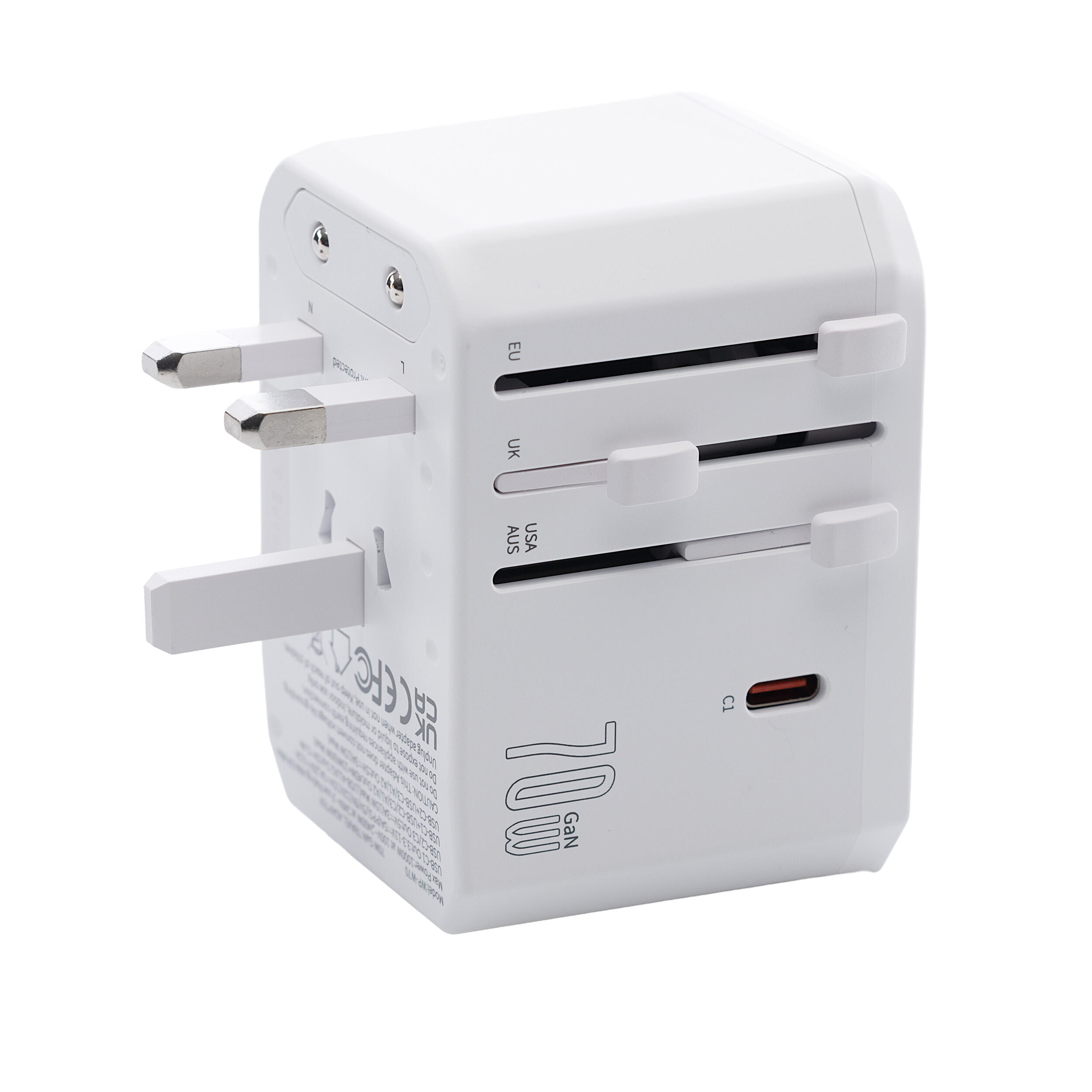 Travelnet Adaptateur de voyage universel 70W – 3x USB-C & 2x USB-A 4/7