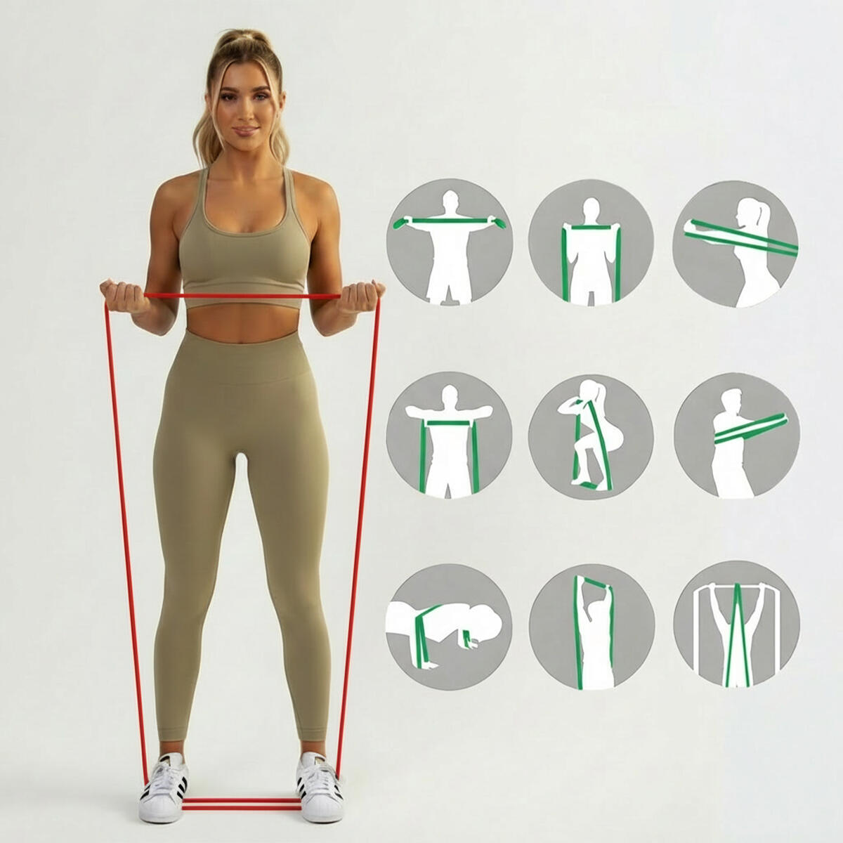 Guma oporowa do ćwiczeń power band 208 cm, opór 8–11 kg 7/7