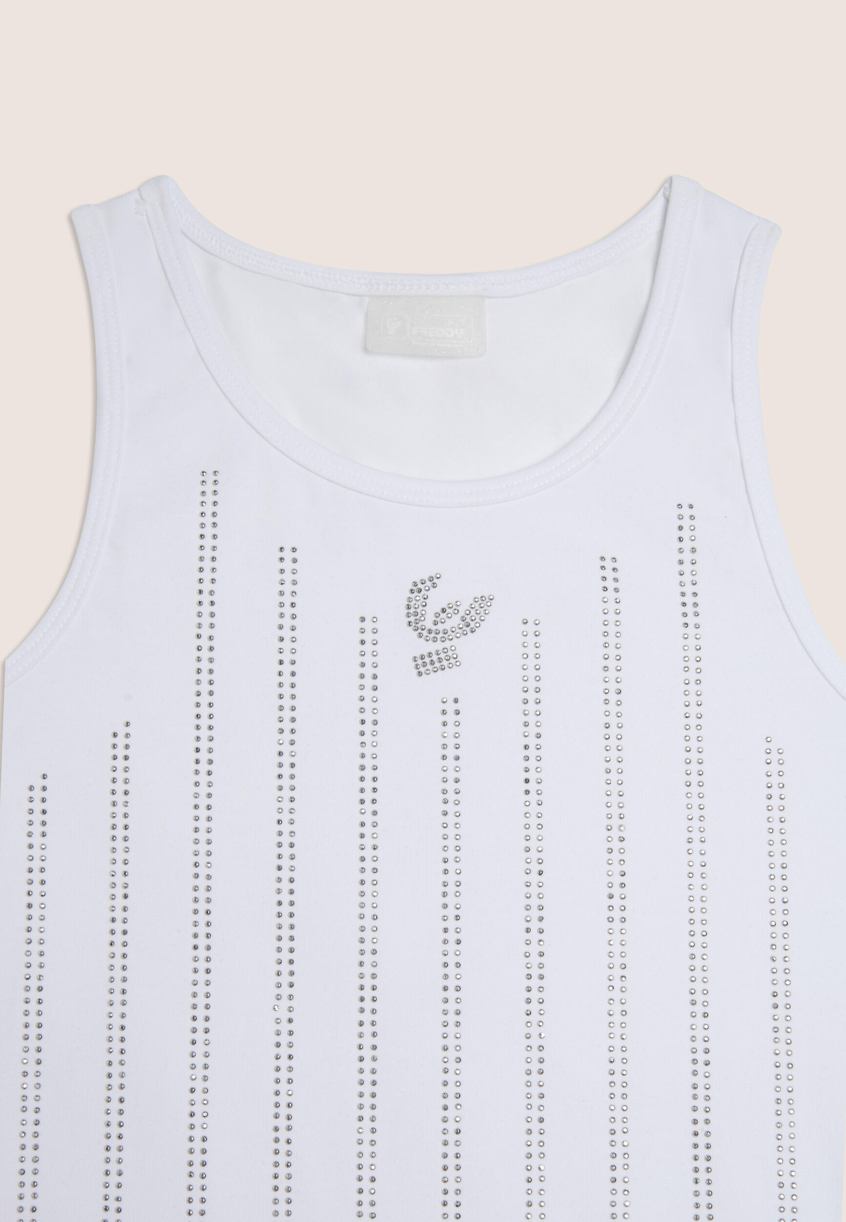 Canotta slim con righe in strass da bambina e ragazza 3/3