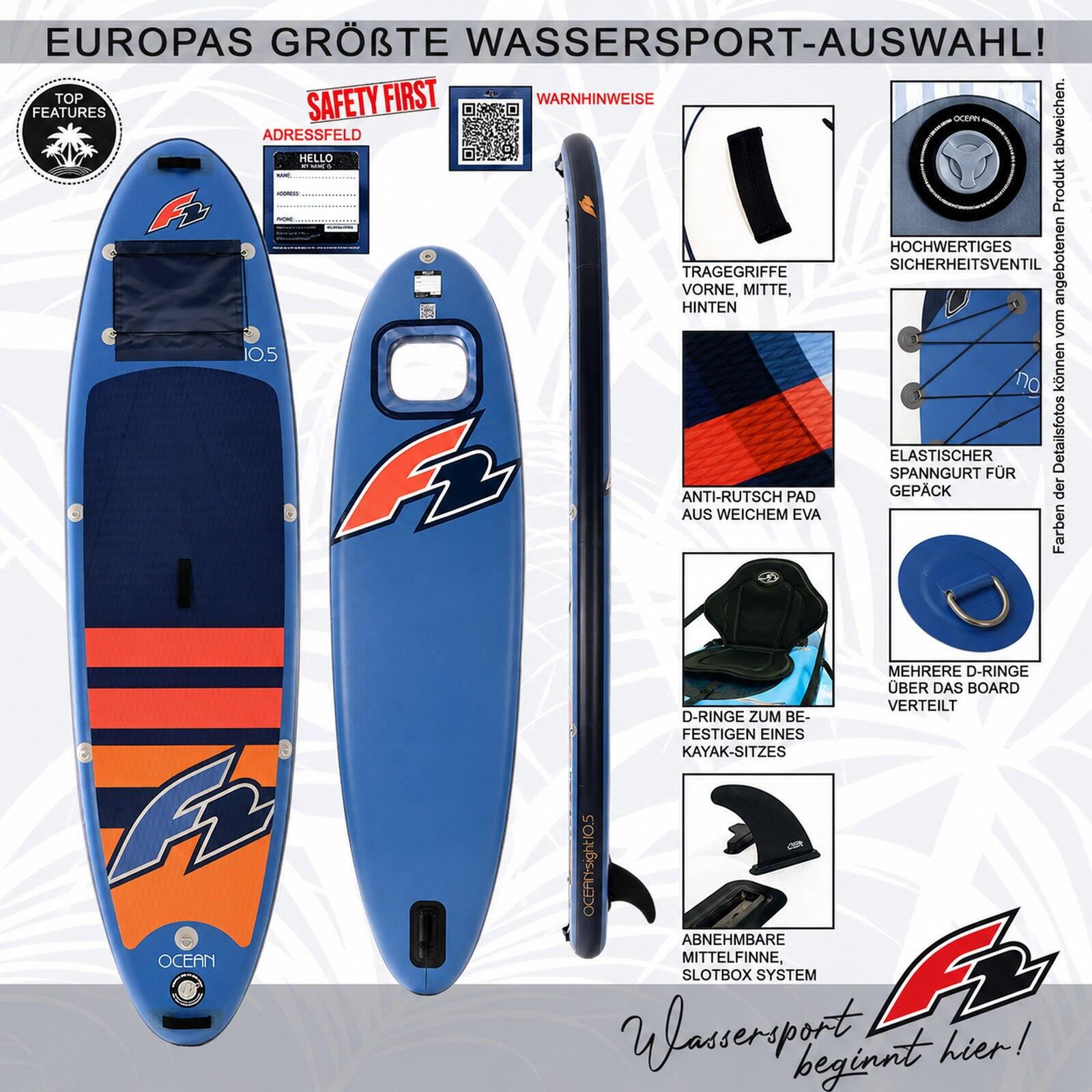 F2  SUP Stand Up Paddle Board Ocean Sight Board Only 350cm 11,5 Blau 2/7