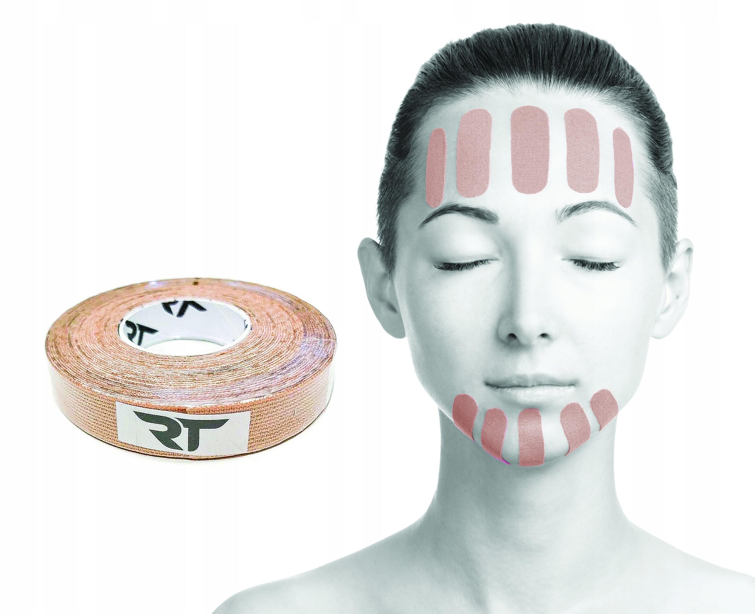 REA Tape Taśma kinesiology do TAPINGU TWARZY tejp 1cmx5m beż 2/2