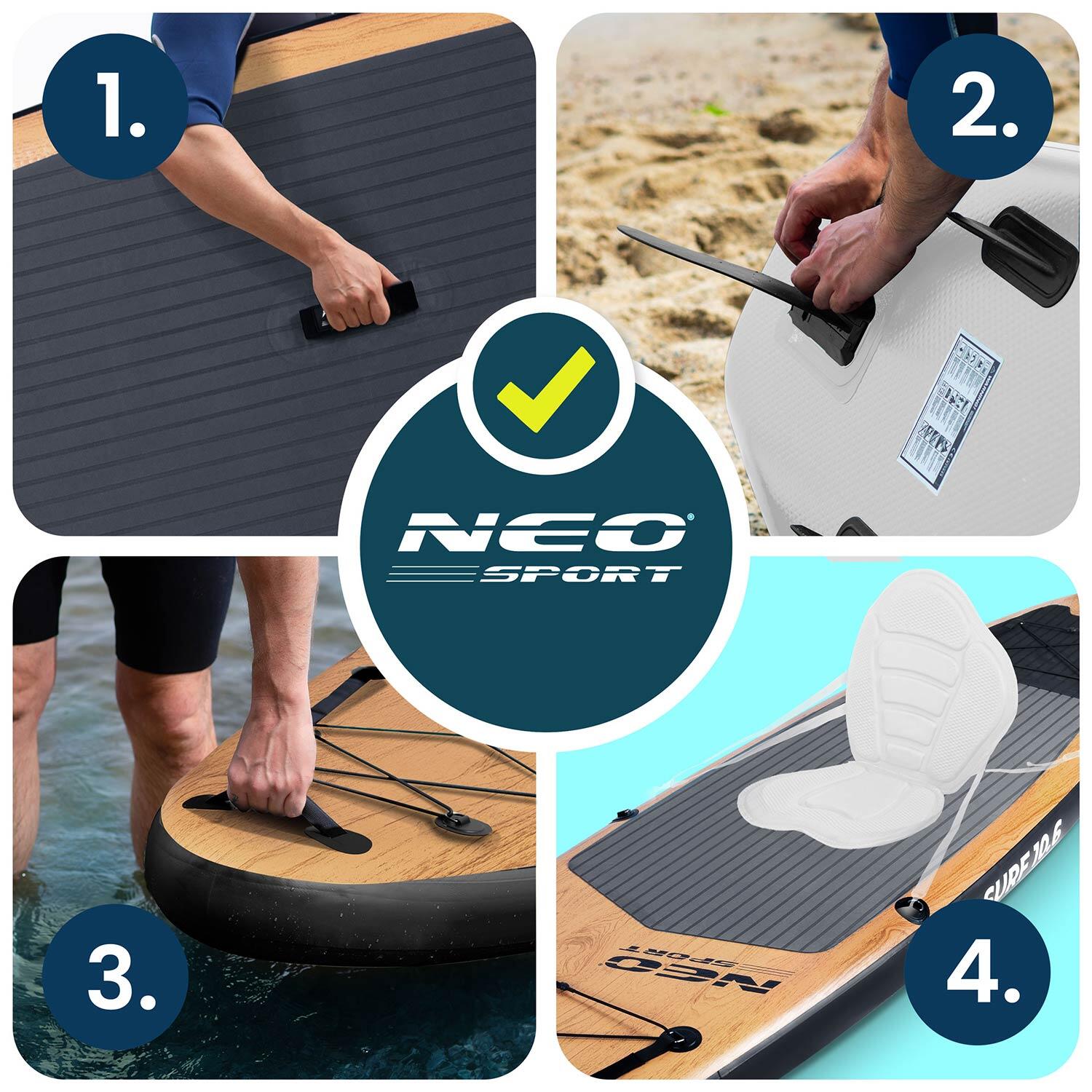 Deska Sup do pływania Neo-sport Aquasurf pompowana Stand Up Paddle 320cm zestaw 4/7