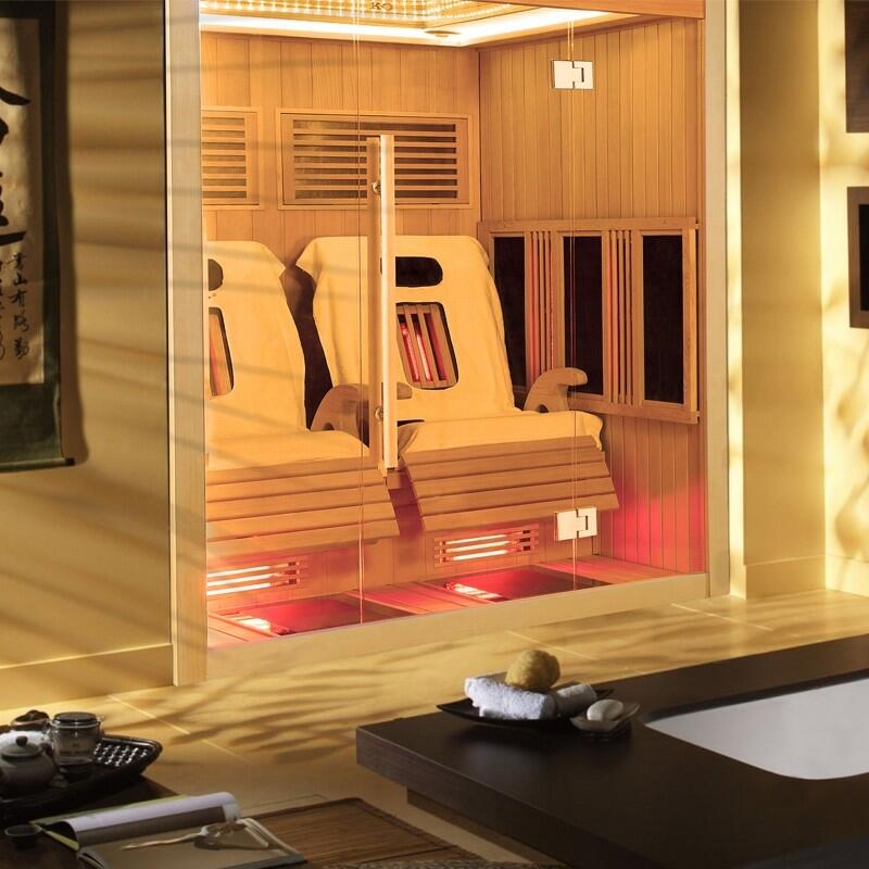 Sauna infrarouge Boreal® JAZZ DUO - 2 fauteuils inclinables à spectre complet 2/7