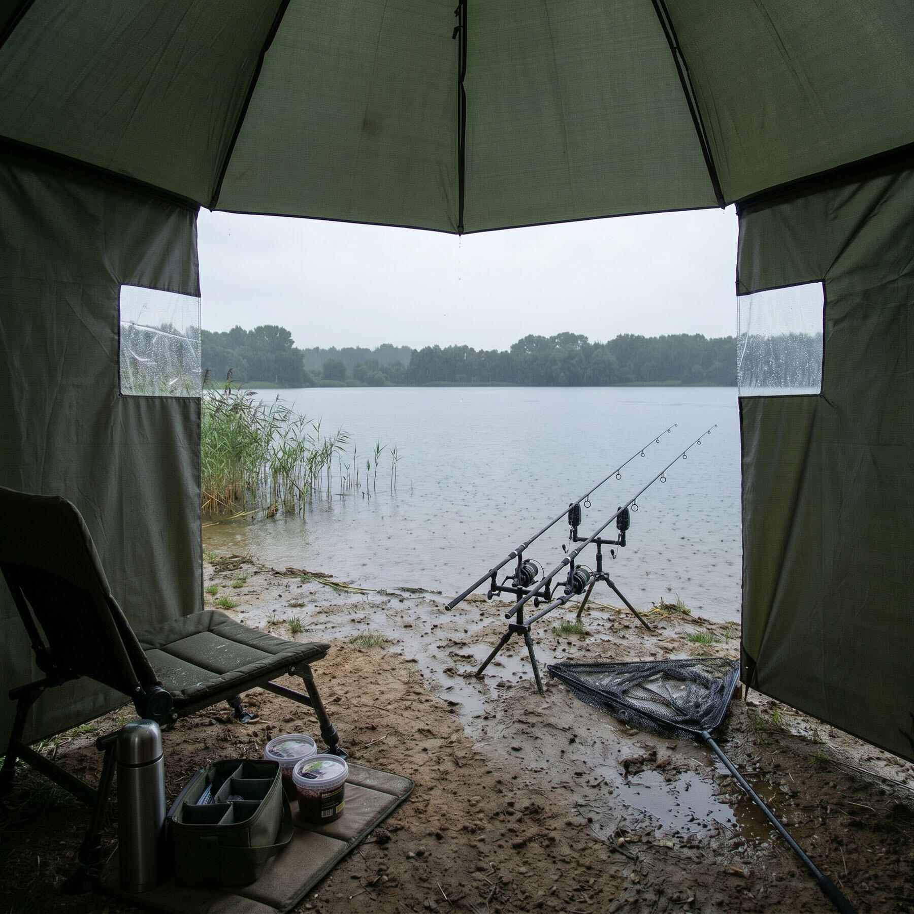 Vissersparaplu met zijdelingse bescherming NILS CAMP NC4702 4/7