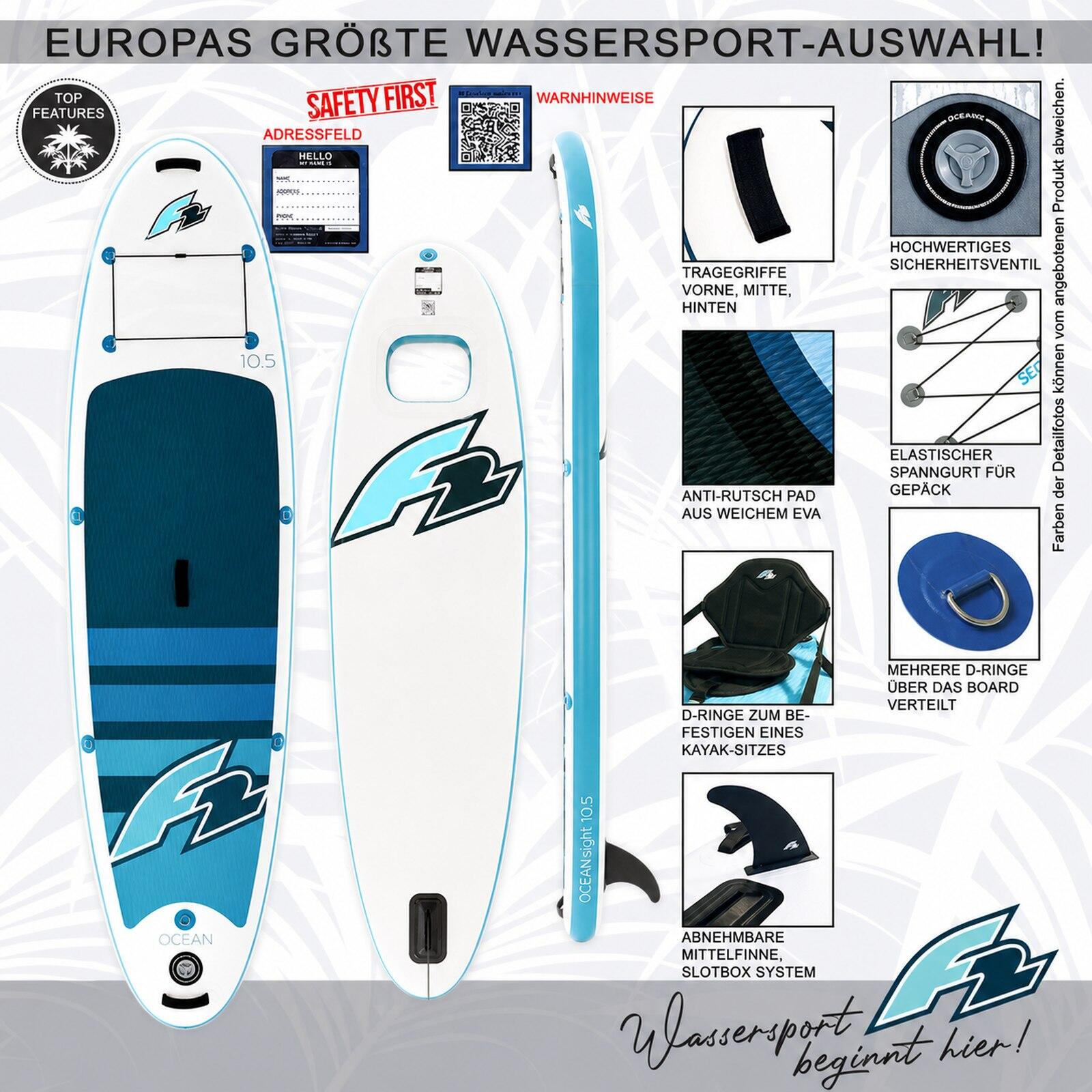 F2  Stand Up Paddle Board Ocean Sight Board Only 350cm 11,5 Weiss 2/7