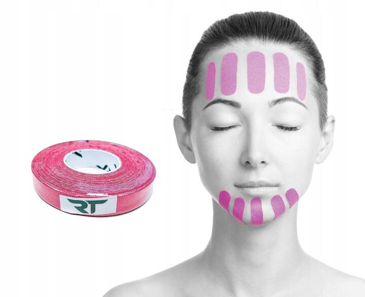REA Tape Taśma kinesiology do TAPINGU TWARZY tejp 1cmx5m róż 2/2