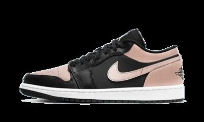 Scarpe - Sport walking - Men - Basse in pelle - Jordan 1 Low - Crimson tint/Nero