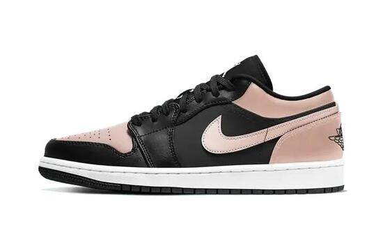 Scarpe - Sport walking - Men - Basse in pelle - Jordan 1 Low - Crimson tint/Nero