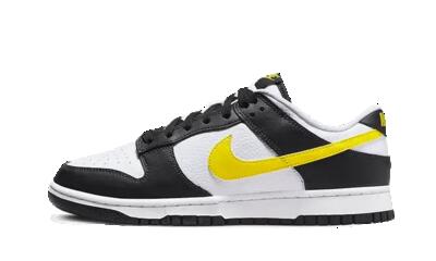 Schoenen - urban - heren - dunk low - lage leren sneakers - zwart/geel/wit