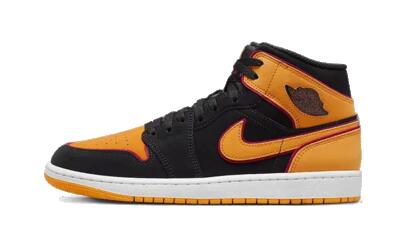 Schoenen - basketbal - unisex - air jordan 1 mid fat tongue - zwart/oranje