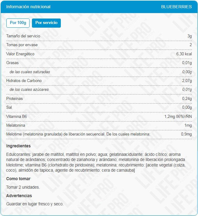 Hybrid Melatonina Gummies - 60 Gummies Arandanos LifePRO 2/2