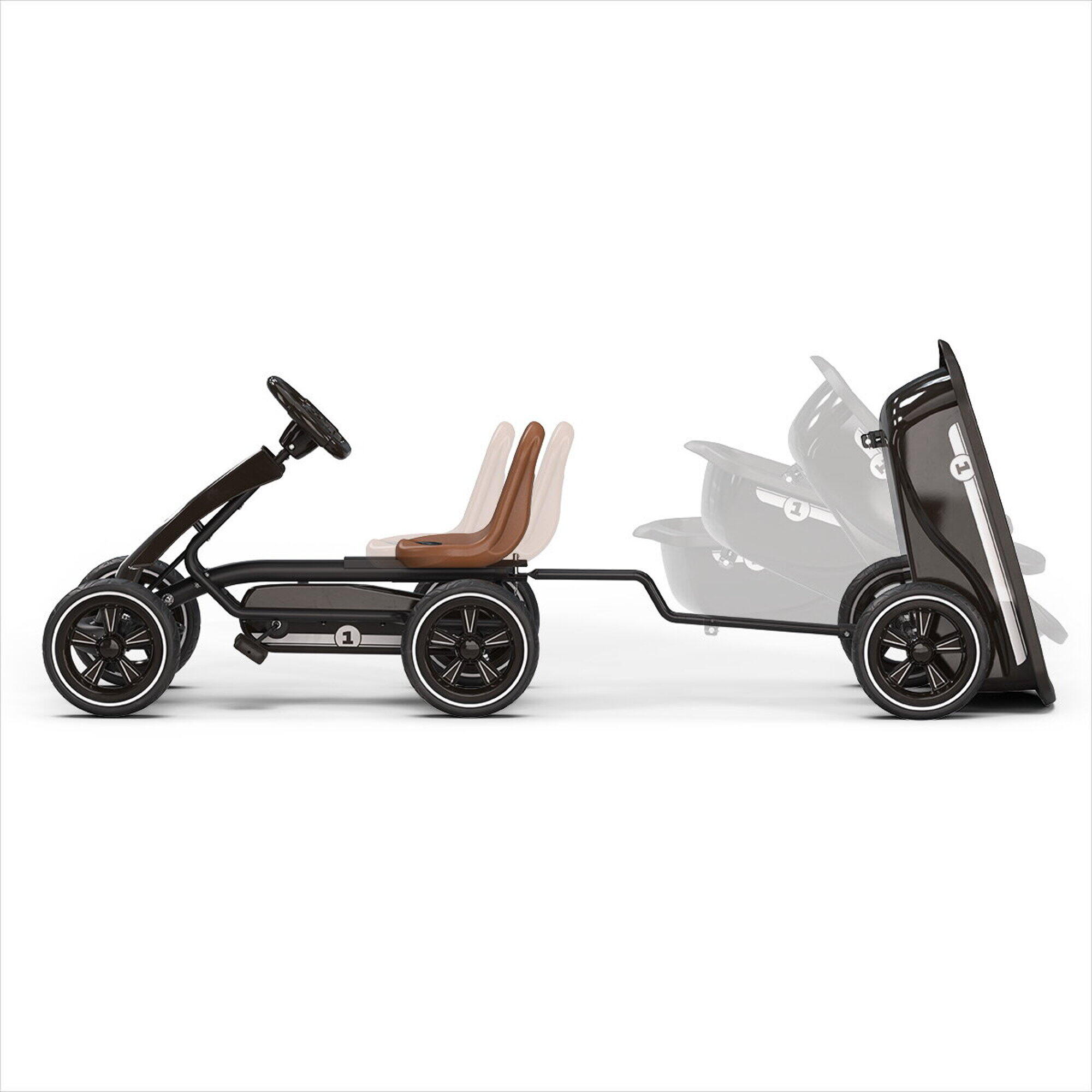 Go-kart EXIT Foxy con rimorchio - Espresso Nero 4/7